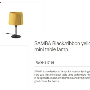 Veioza / Lampa de masa moderna design elegant SAMBA mini negru/galben 64317-36 90208 universul-luminii.ro
