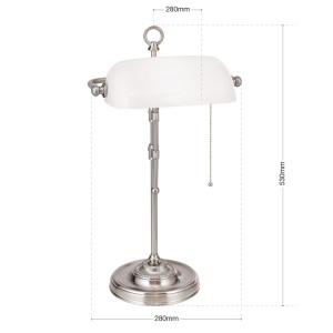 Veioza/Lampa de masa stil clasic HARVARD H-53cm satin/alb 235628 universul-luminii.ro