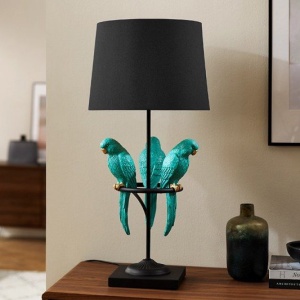 Veioza, Lampa de masa Wildlife Papagal 75cm, turcoaz
