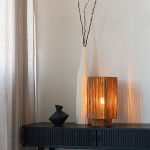 Veioza/Lampa Eco din Rafie, Panama octogon L, maro 243748 universul-luminii.ro