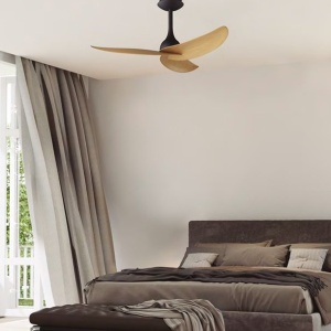 Ventilator cu 3 palete si telecomanda IPANEMA III negru/ aspect lemn MA-9041 247298 universul-luminii.ro
