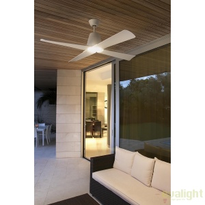 Ventilator de tavan cu telecomanda de exterior IP44 design modern TYPHOON alb 52958 universul-luminii.ro