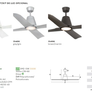 Ventilator de tavan cu telecomanda de exterior IP44 design modern TYPHOON maro 84728 universul-luminii.ro