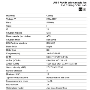 Ventilator tavan cu telecomanda JUST FAN M alb/artar - Img 11