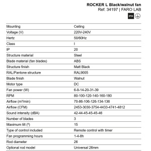 Ventilator tavan cu telecomanda ROCKER M negru/nuc - Img 3