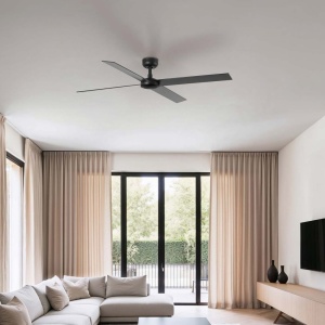 Ventilator tavan cu telecomanda RUDDER 4 L negru/nuc
