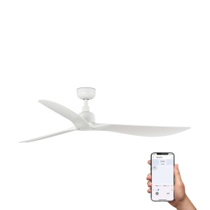 Ventilator tavan de exterior smart sistem TUYA si telecomanda IP44 OUTWOOD L alb