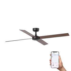 Ventilator tavan smart sistem TUYA si telecomanda RUDDER 4 L negru/nuc - Img 2