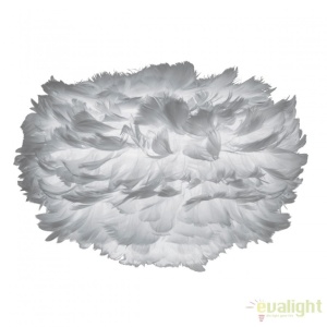 Abajur modern cu pene de gasca EOS gri deschis, 35cm