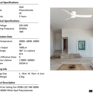 Accesoriu, Kit lumina LED pentru Ventilatorul Fan alb - Img 4