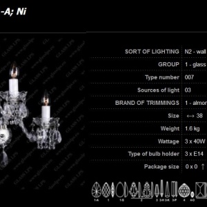 Aplica 3 brate cristal Bohemia N21 007/03/1-A - Img 3