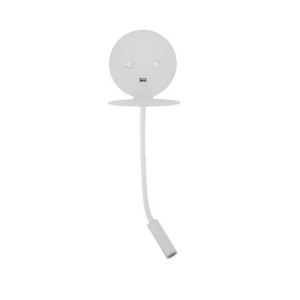 Aplica ambientala cu reader LED directionabil si USB Charger Eclip alba NVL-9173281