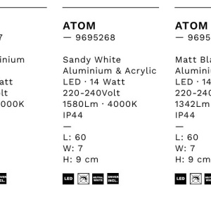 Aplica baie LED, protectie IP44, Aluminiu, Auriu, Atom, NVL-9695267 247709 universul-luminii.ro