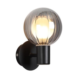 Aplica baie Protectie IP44 metal negru, sticla fumurie Luminsphere 627289 universul-luminii.ro