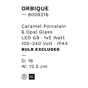 Aplica baie protectie IP44, Portelan, Caramel, ORBIQUE 16cm 168769 universul-luminii.ro