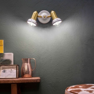 Aplica cu 2 spoturi realizata manual din ceramica SAVONA 127959 universul-luminii.ro