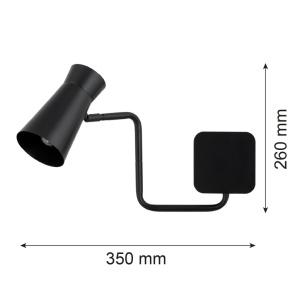 Aplica cu brat si spot directionabil LORD 8880 negru - Img 2