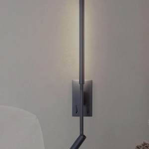 Aplica cu reader LED design liniar minimalist TORCH neagra - Img 3