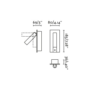 Aplica cu reader LED directionabil stil minimalist GABO alb - Img 7