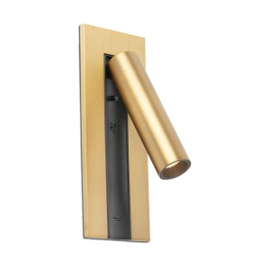 Aplica cu reader LED directionabil stil minimalist GABO USB C bronz