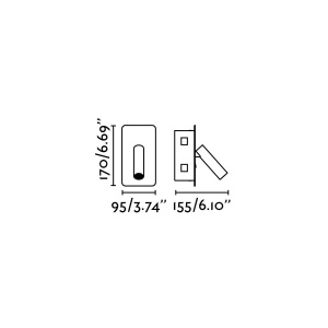 Aplica cu reader LED incastrabila stil minimalist SUAU alba 215089 universul-luminii.ro