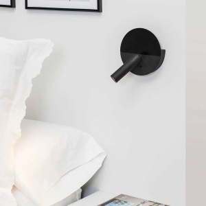 Aplica cu reader LED minimalista cu USB charger DUAS Black 101689 universul-luminii.ro