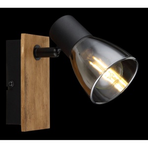 Aplica cu spot directionabil design modern CLAUDE negru, maro 114299 universul-luminii.ro