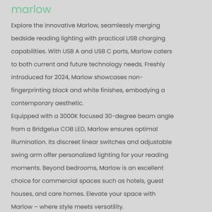 Aplica cu spot directionabil Marlow USB, negru - Img 6