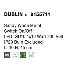 Aplica cu spot DUBLIN alb NVL-9155711 196439 universul-luminii.ro