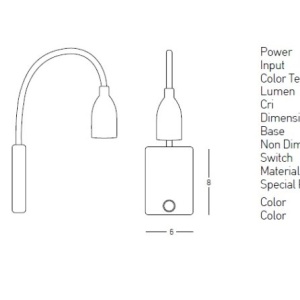 Aplica cu spot LED stil minimalist Hotel alba 155059 universul-luminii.ro
