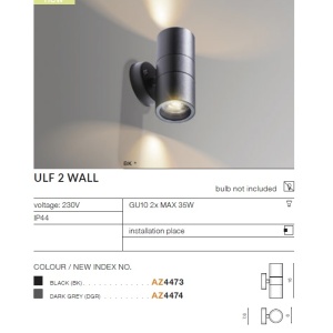 Aplica de exterior ambientala IP44 ULF 2 negru 96909 universul-luminii.ro