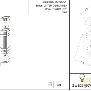 Aplica de exterior cu protectie IP54, Unter den Linden MYO578WL-02B 57129 universul-luminii.ro