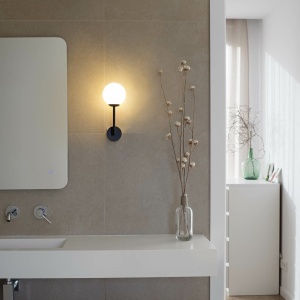 Aplica de perete baie cu protectie IP44 GALA Black 123239 universul-luminii.ro