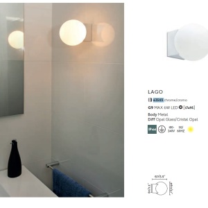 Aplica de perete baie cu protectie IP44 LAGO Chrome 63503 61129 universul-luminii.ro