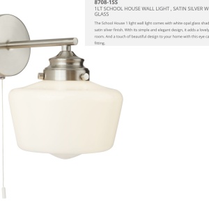 Aplica de perete baie design clasic IP44 School House argintiu satin 8708-1SS SRT - Img 3