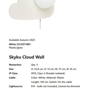 Aplica de perete camera copii Skyku Cloud - Img 2