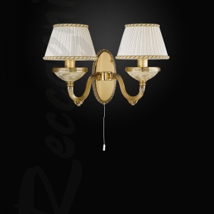 Aplica de perete clasica cu 2 brate din alama design italian 6522 107289 universul-luminii.ro