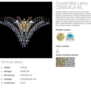 Aplica de perete Cristal Bohemia Exclusive CONSUELA 47859 universul-luminii.ro