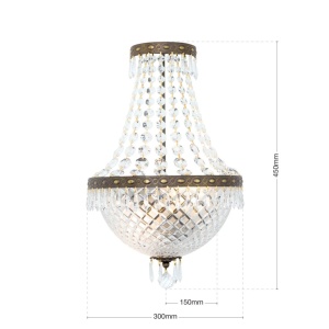 Aplica de perete cristal SCHOLER, EMPIRE CRYSTAL antique patina - Img 4