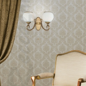 Aplica de perete cu 2 brate din alama design italian 8450 107599 universul-luminii.ro