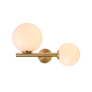 Aplica de perete cu 2 surse de iluminat design modern Cingea auriu mat - Img 1