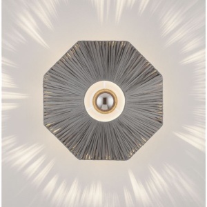 Aplica de perete cu design texturat ELVIO gri 30cm - Img 10