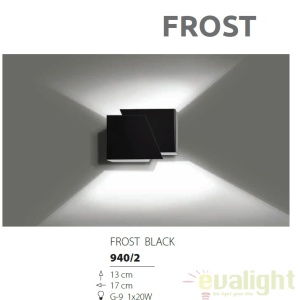 Aplica de perete cu iluminat ambiental FROST neagra 940/2 EMB 50359 universul-luminii.ro