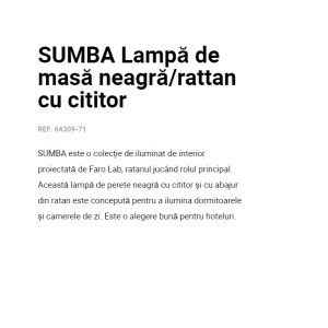 Aplica de perete cu reader design natural din ratan SUMBA 101579 universul-luminii.ro