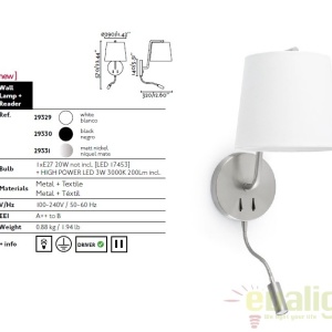 Aplica de perete cu reader LED BERNI 29330 61339 universul-luminii.ro