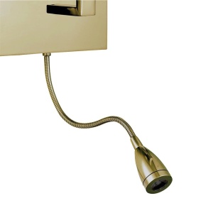 Aplica de perete cu reader LED ideala dormitor Hotel alama satinata 159309 universul-luminii.ro