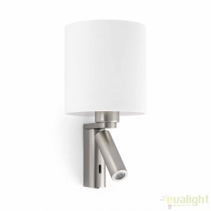 Aplica de perete cu reader LED ROB nickel 68498