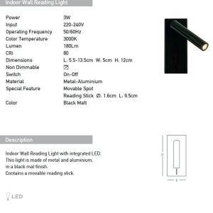 Aplica de perete cu spot LED directionabil Minimal 155159 universul-luminii.ro