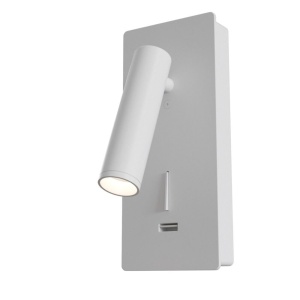 Aplica de perete cu spot LED directionabil si port USB Mirax alb