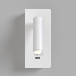 Aplica de perete cu spot LED directionabil si port USB Mirax alb 44119 universul-luminii.ro